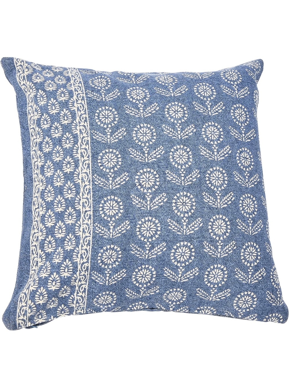 NEW Creative Co-Op Floral Fields Pillow Decorative Pillow Cover, Blue, 20" x 20"